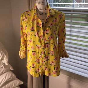 Yellow floral blouse
